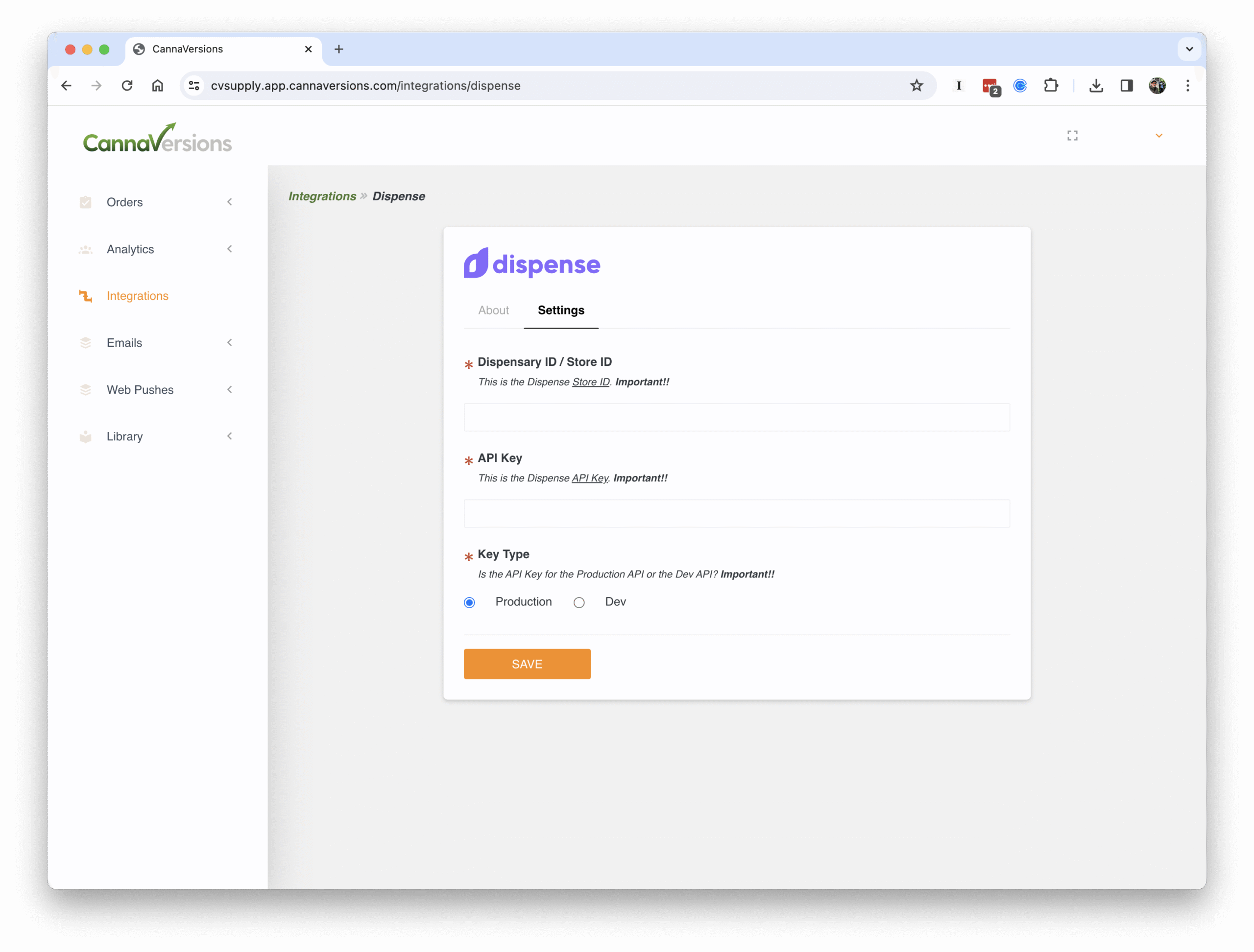 dispense-integration